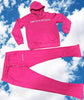 Sky High Stacked Jogging Sets in pink with &